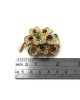 Ruby, Emerald and Sapphire Blooming Flower Pendant/ Brooch in Gold